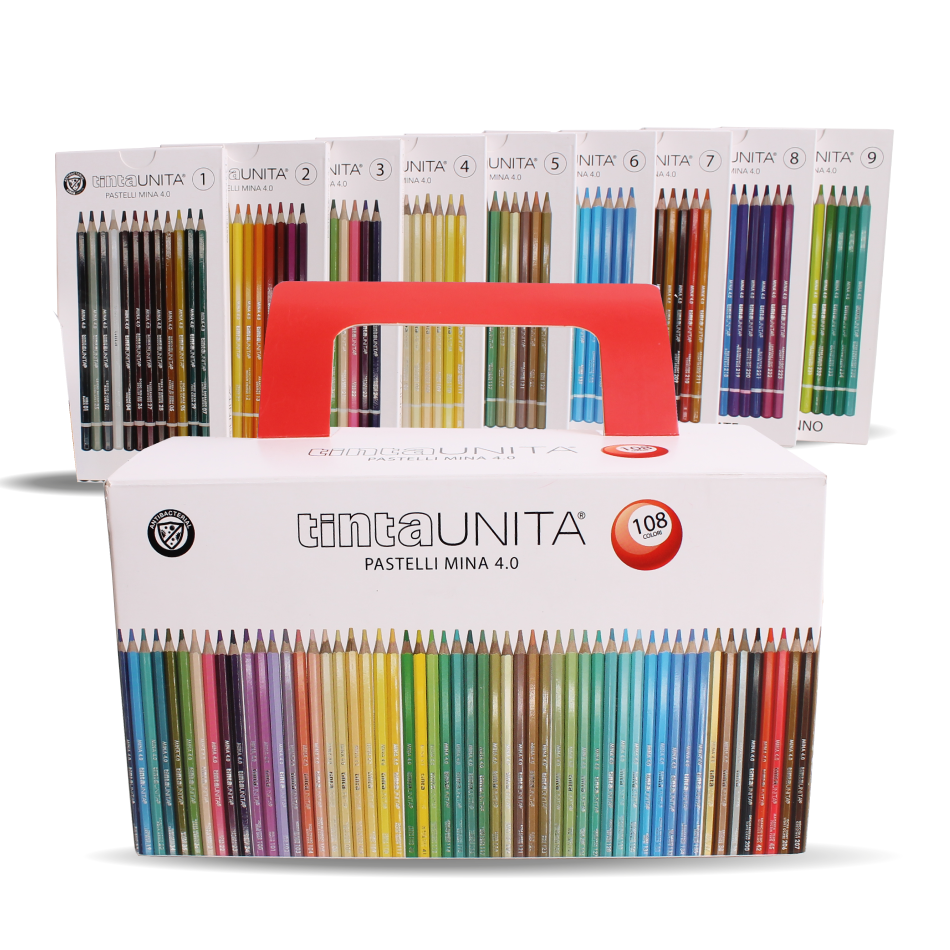 cassettiera pastelli colorati tinta unita